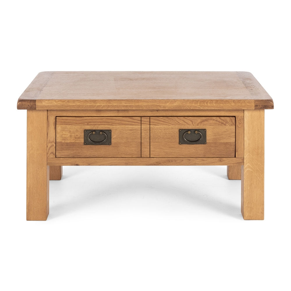 TUDOR OAK SMALL COFFEE TABLE WITH DRAWER