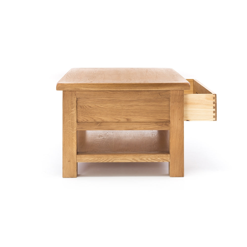 SALISBURY OAK LARGE COFFEE TABLE WITH DRAWER