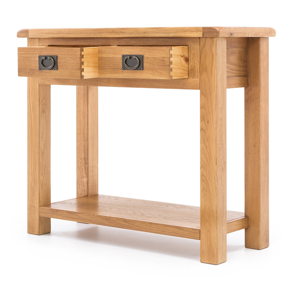 TUDOR OAK 2 DRAWER HALL | CONSOLE TABLE