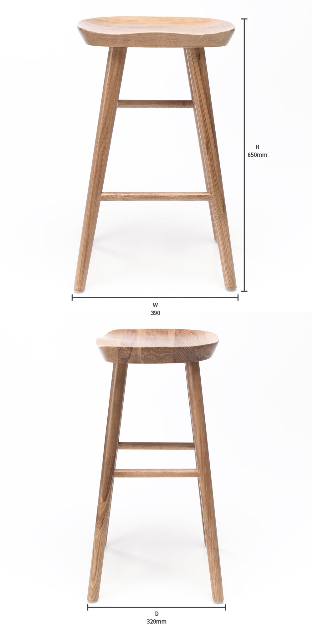 FUJI OAK BAR STOOL | DEEP OAK