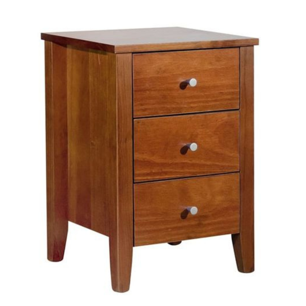 Ivydale Pine Slim 3 Drawer Bedside Cabinet | NZ Made