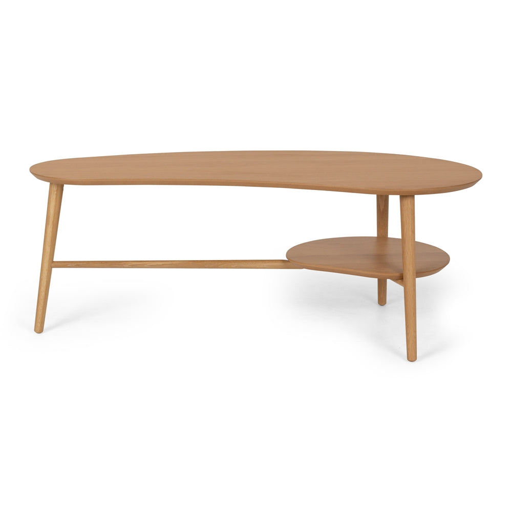 OSLO SHAPED COFFEE TABLE WITH SHELF