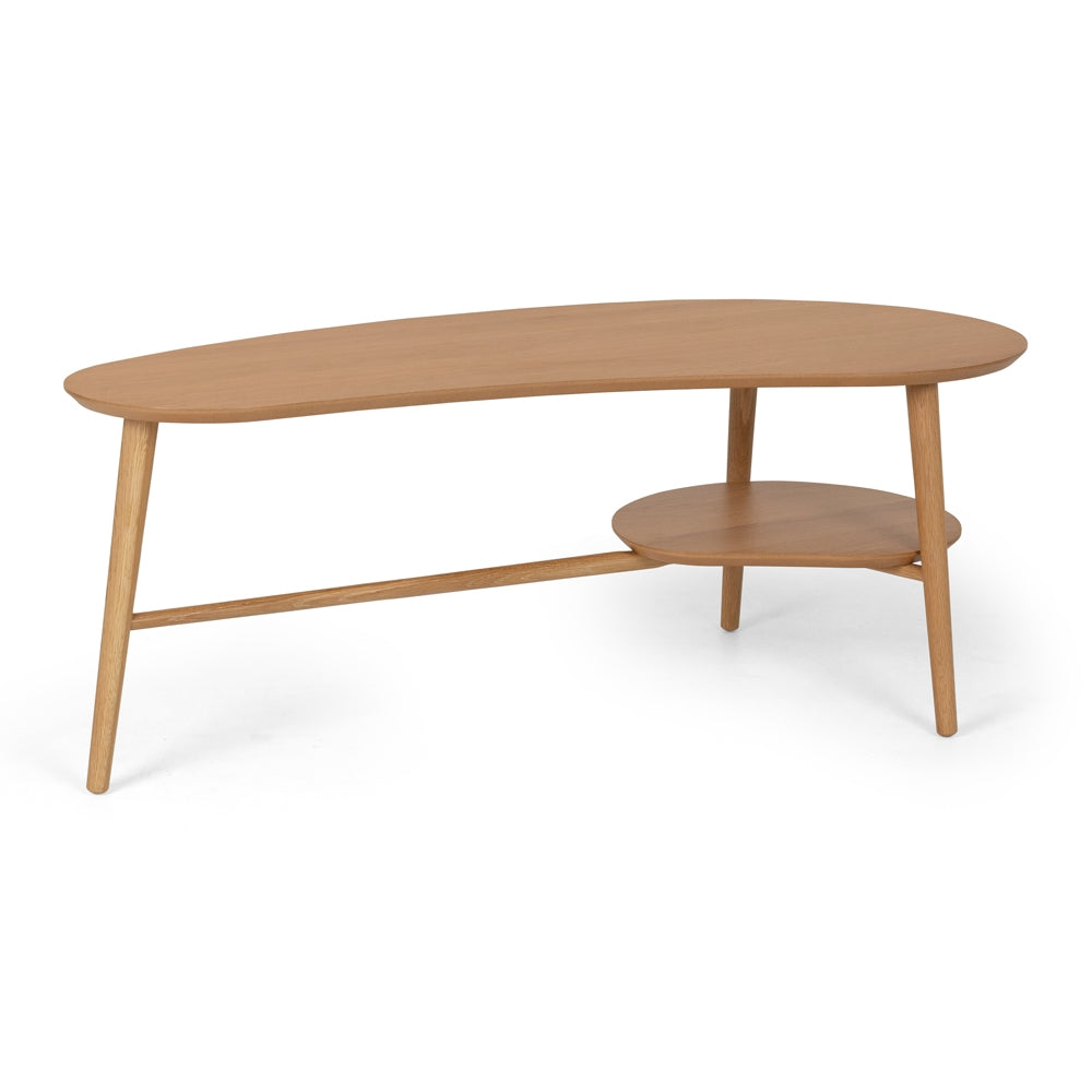OSLO SHAPED COFFEE TABLE WITH SHELF