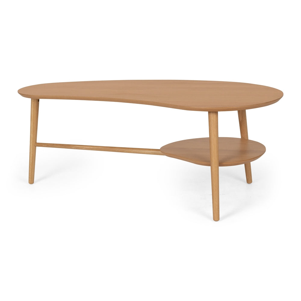 OSLO SHAPED COFFEE TABLE WITH SHELF