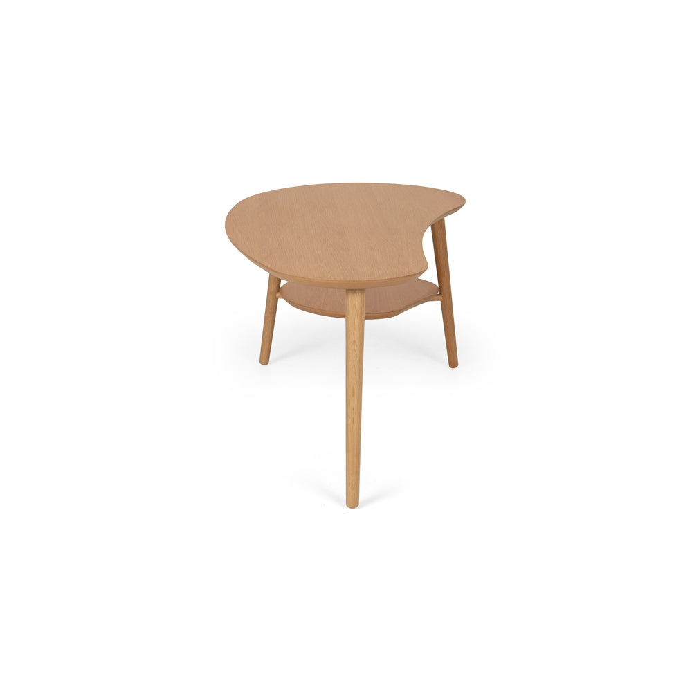 OSLO SHAPED COFFEE TABLE WITH SHELF