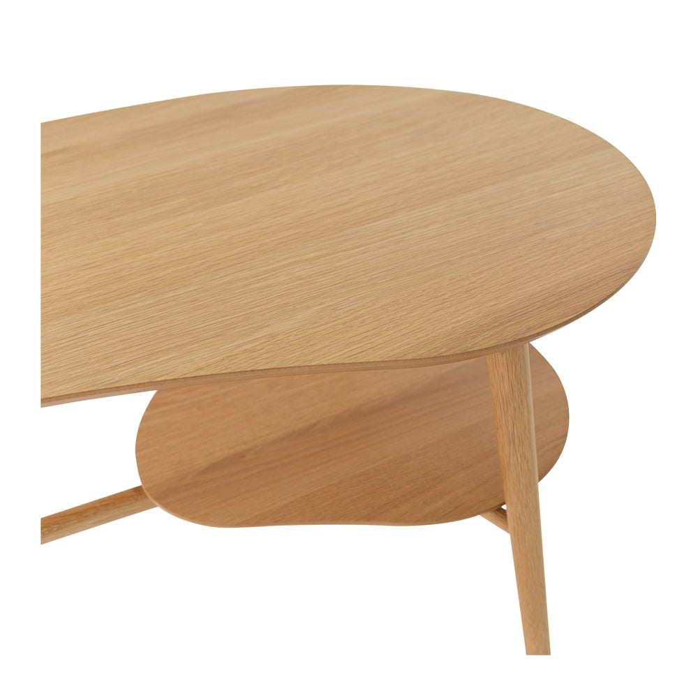 OSLO SHAPED COFFEE TABLE WITH SHELF
