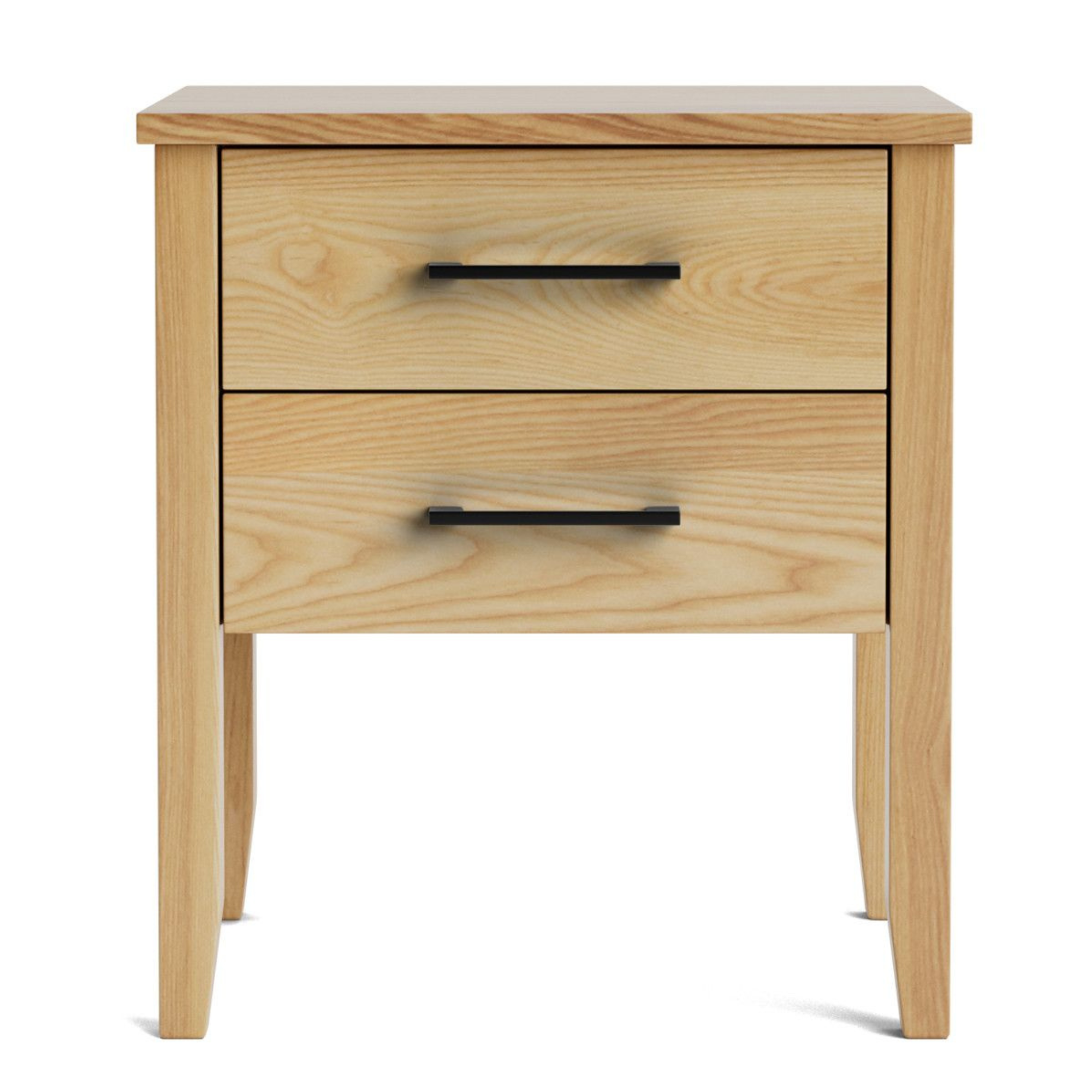 IVYDALE 2 DRAWER WIDE BEDSIDE CABINET | PINE OR AMERICAN ASH | NZ MADE