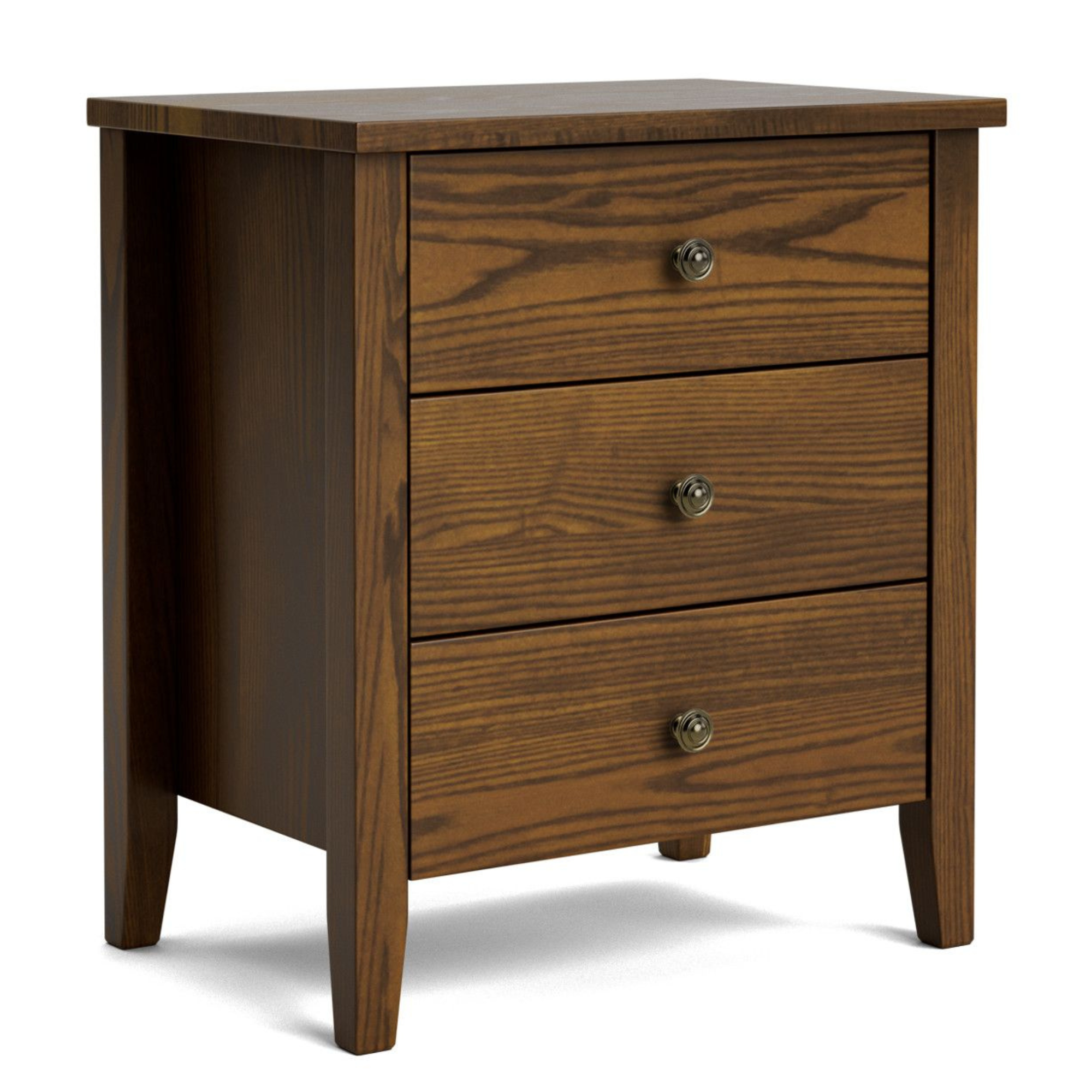 IVYDALE 3 DRAWER WIDE BEDSIDE CABINET | PINE OR AMERICAN ASH | NZ MADE