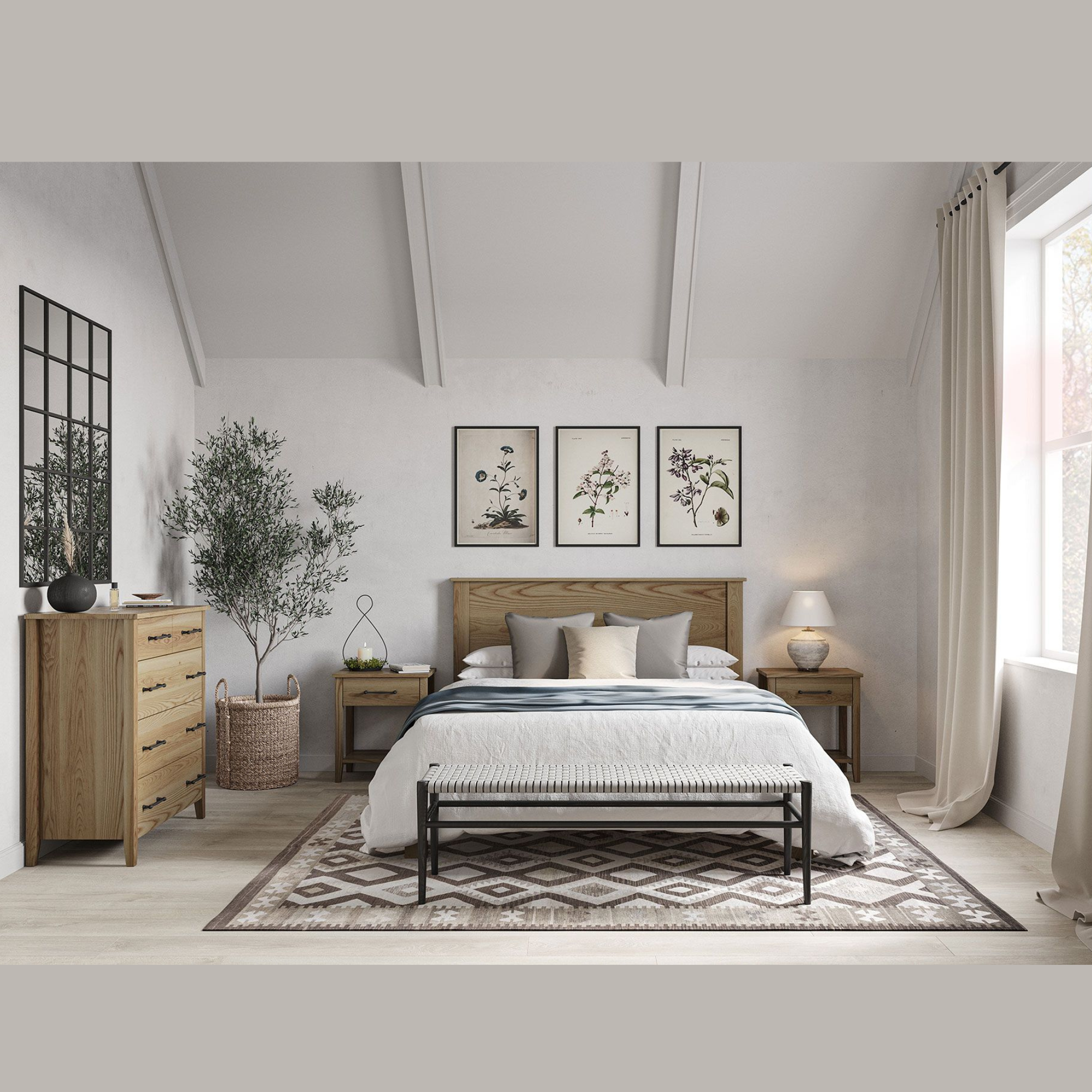 Ivydale Ash Wide Bedside Cabinet | NZ Made