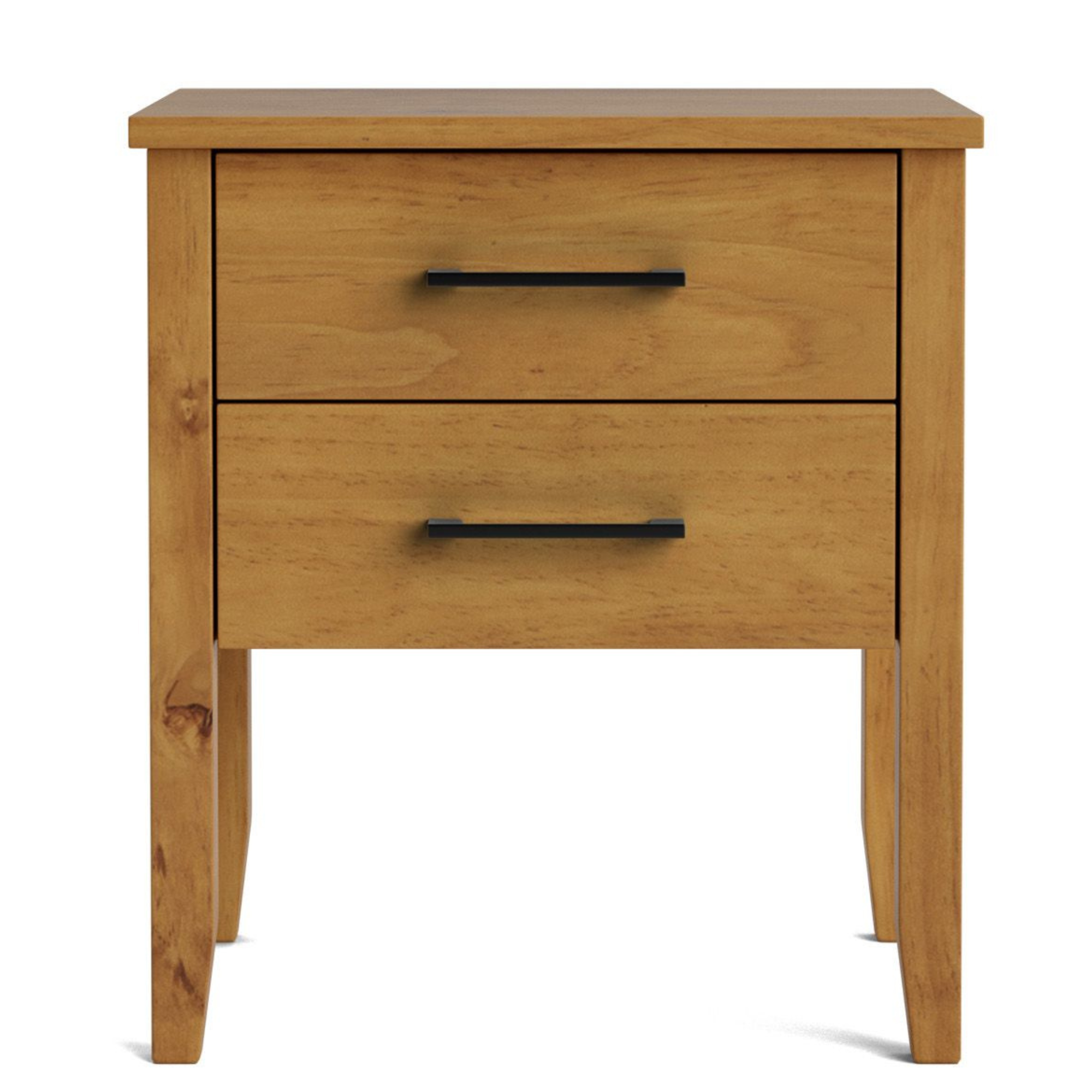 Ivydale Pine 2 Drawer Wide Bedside Cabinet | NZ Made
