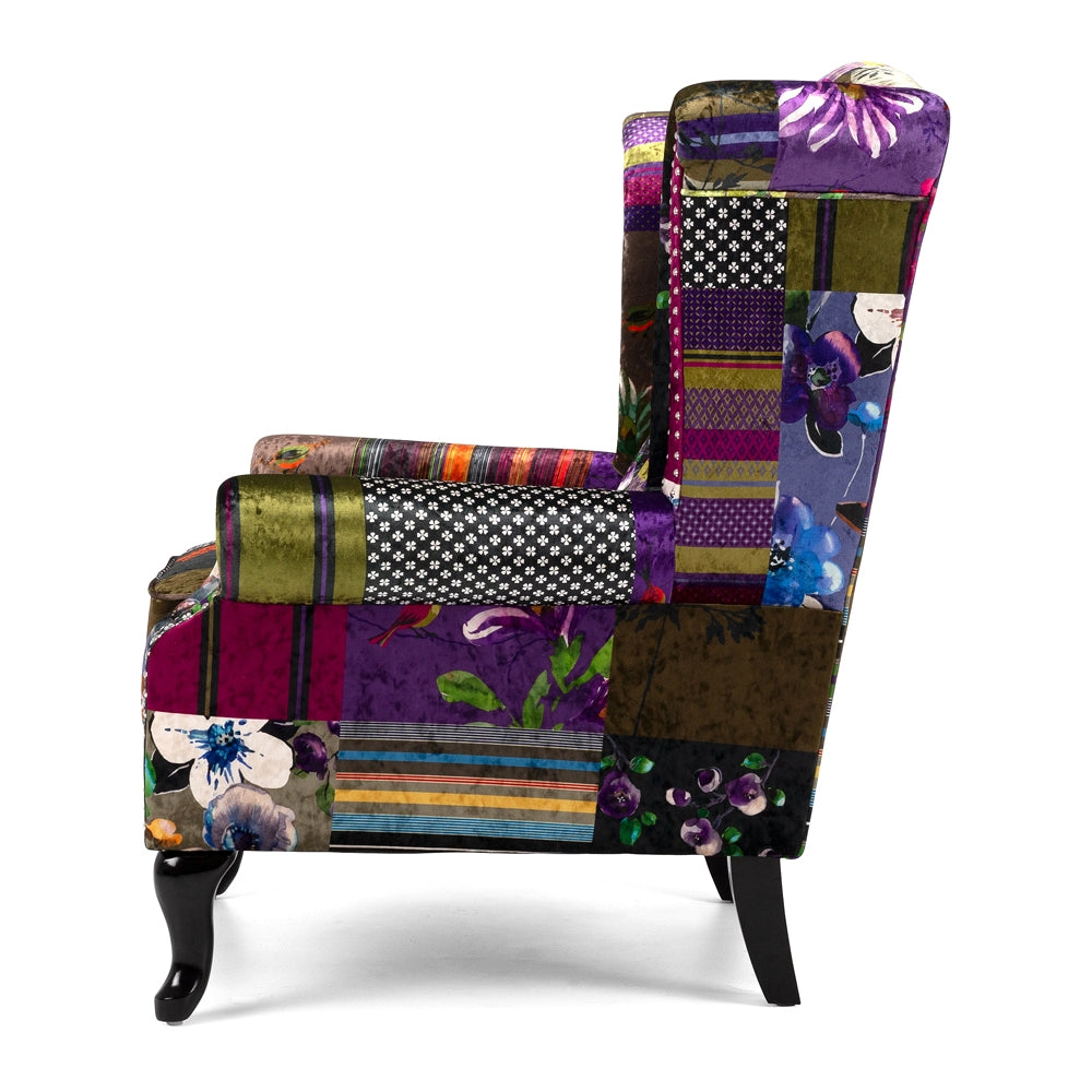 PATCHWORK WINGBACK CHAIR