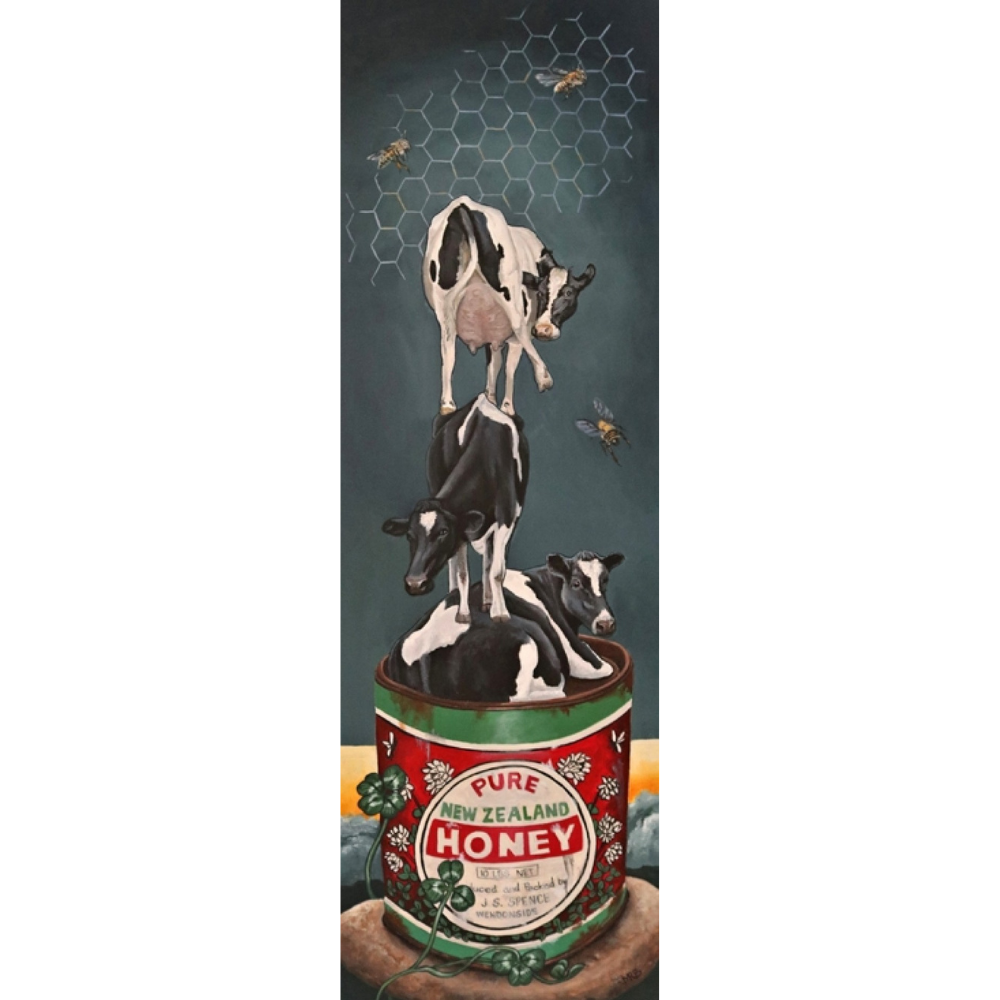 LAND OF MILK AND HONEY 2 | STRETCHED CANVAS READY TO HANG | MARIE REID-BEADLE | NZ MADE