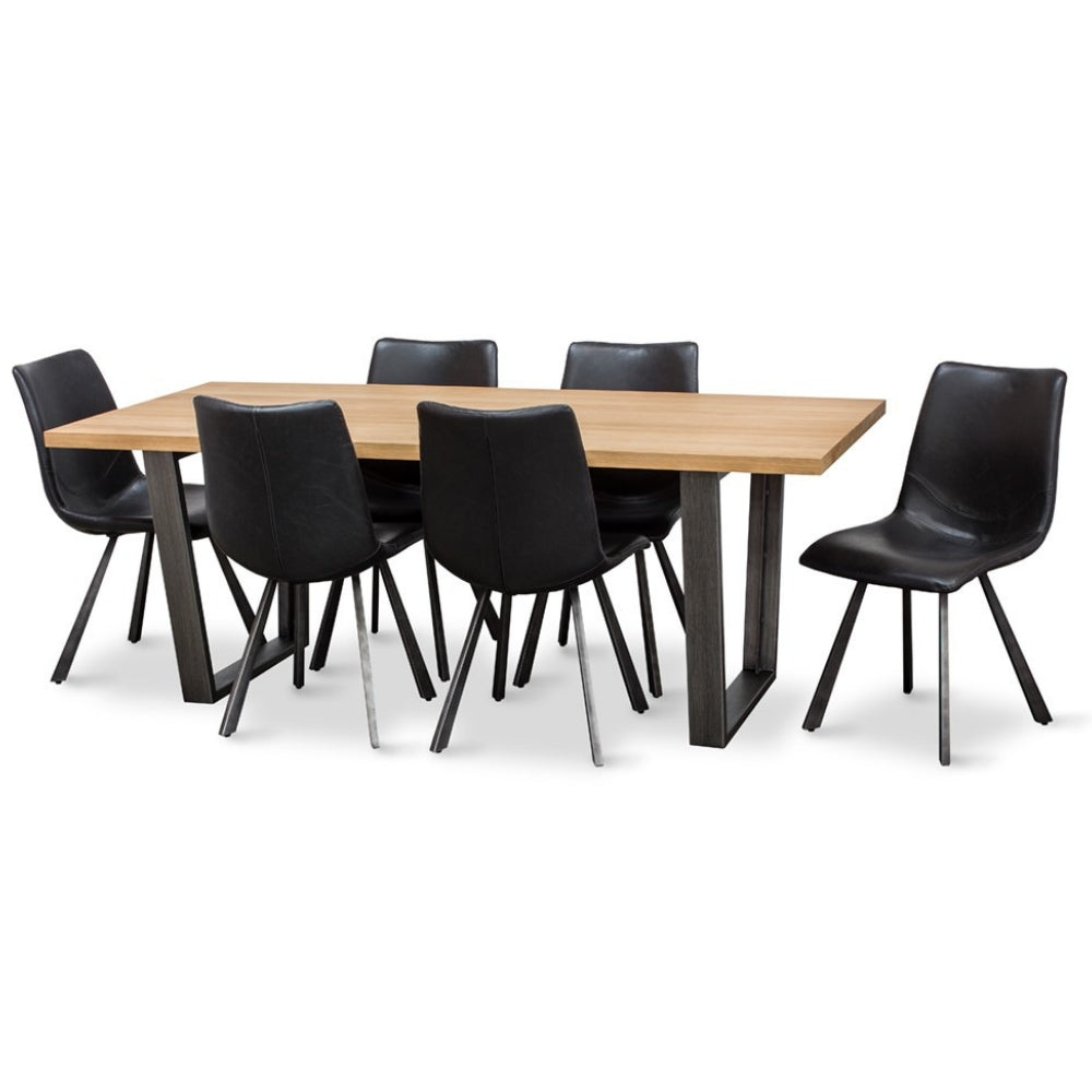 NEW YORKER 2000 DINING SUITE INCLUDING 6 RUSTIC DINING CHAIRS