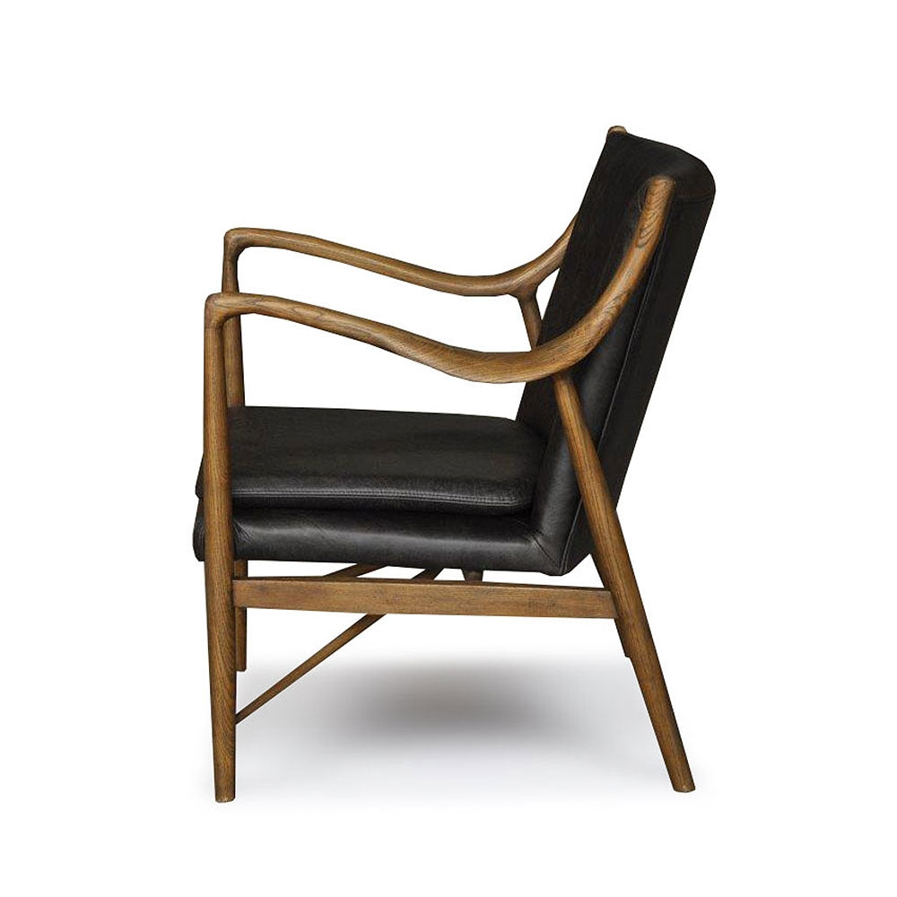 FINN LEATHER ARMCHAIR | BLACK