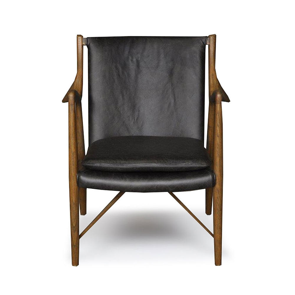 FINN LEATHER ARMCHAIR | BLACK