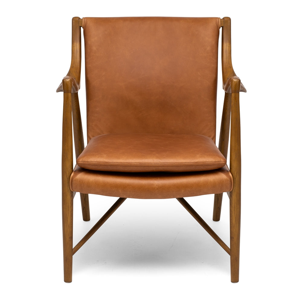 FINN LEATHER ARMCHAIR | COGNAC