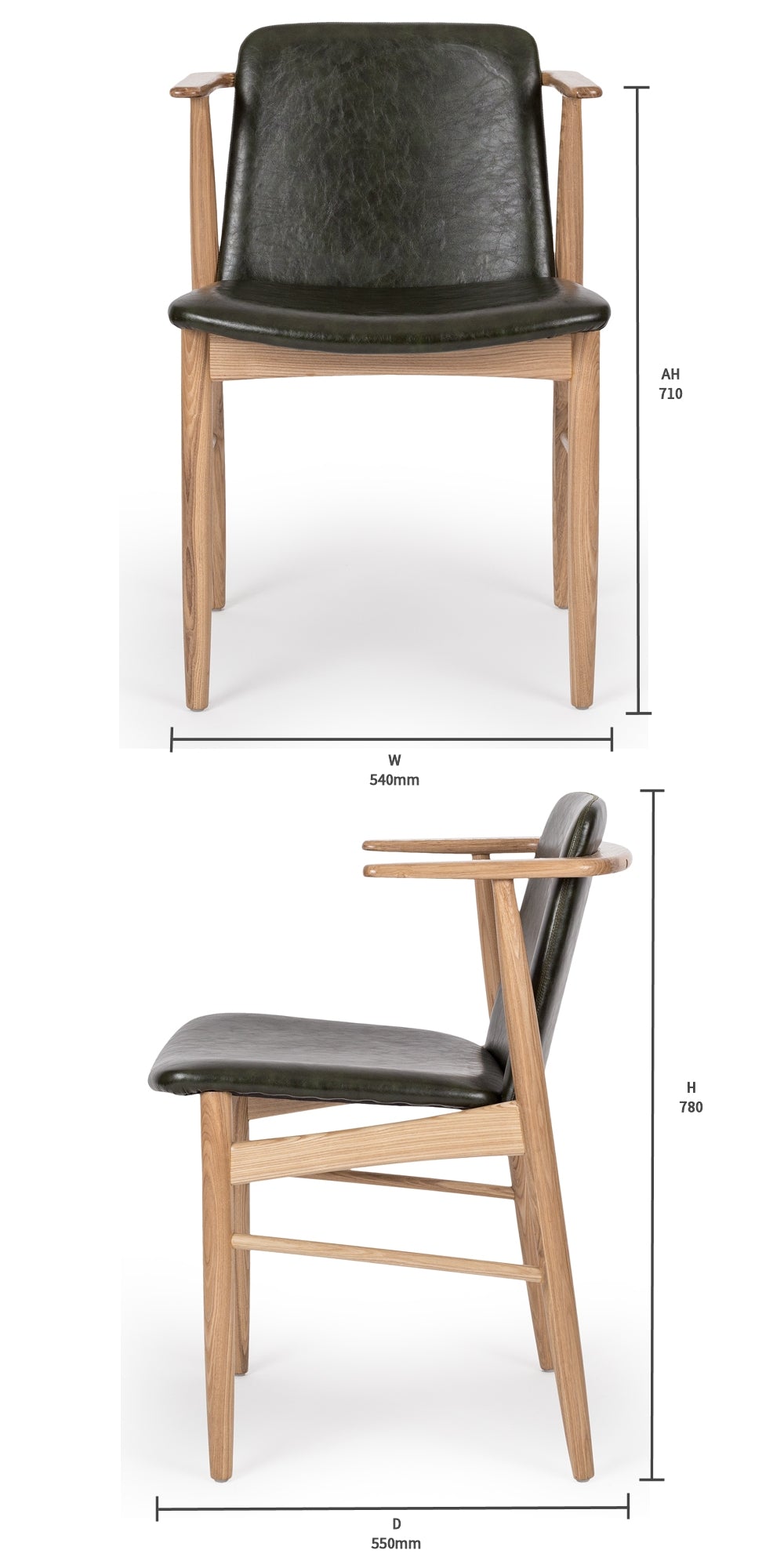 FLORES DINING CHAIR | GREEN