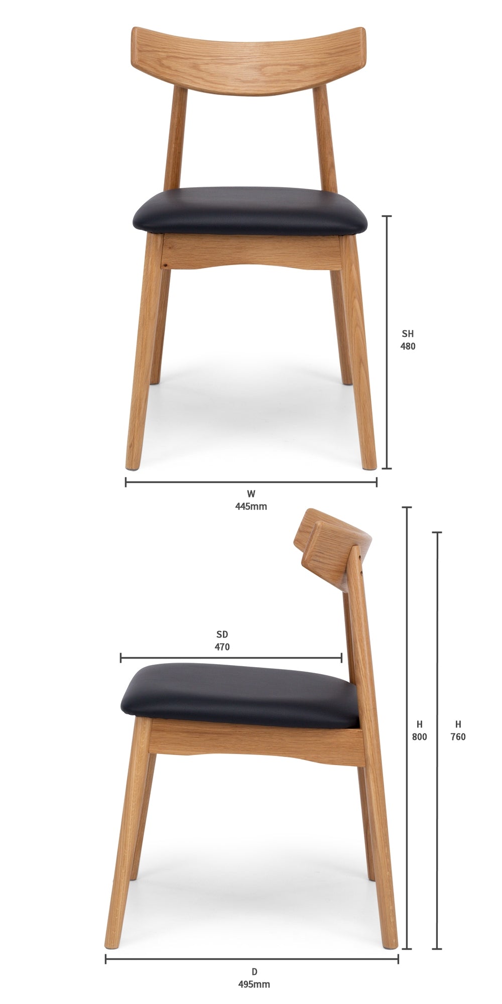 WAGNER SOLID OAK FRAME DINING CHAIR | NATURAL
