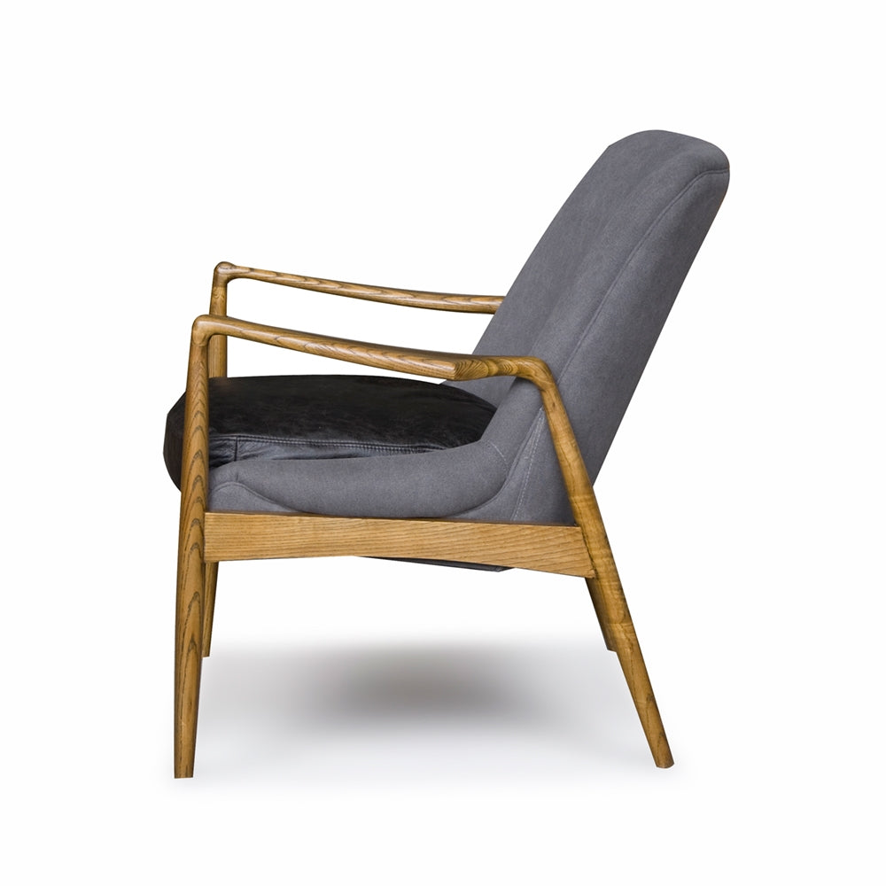 STEINER ARMCHAIR | CHARCOAL & BLACK WAX LEATHER