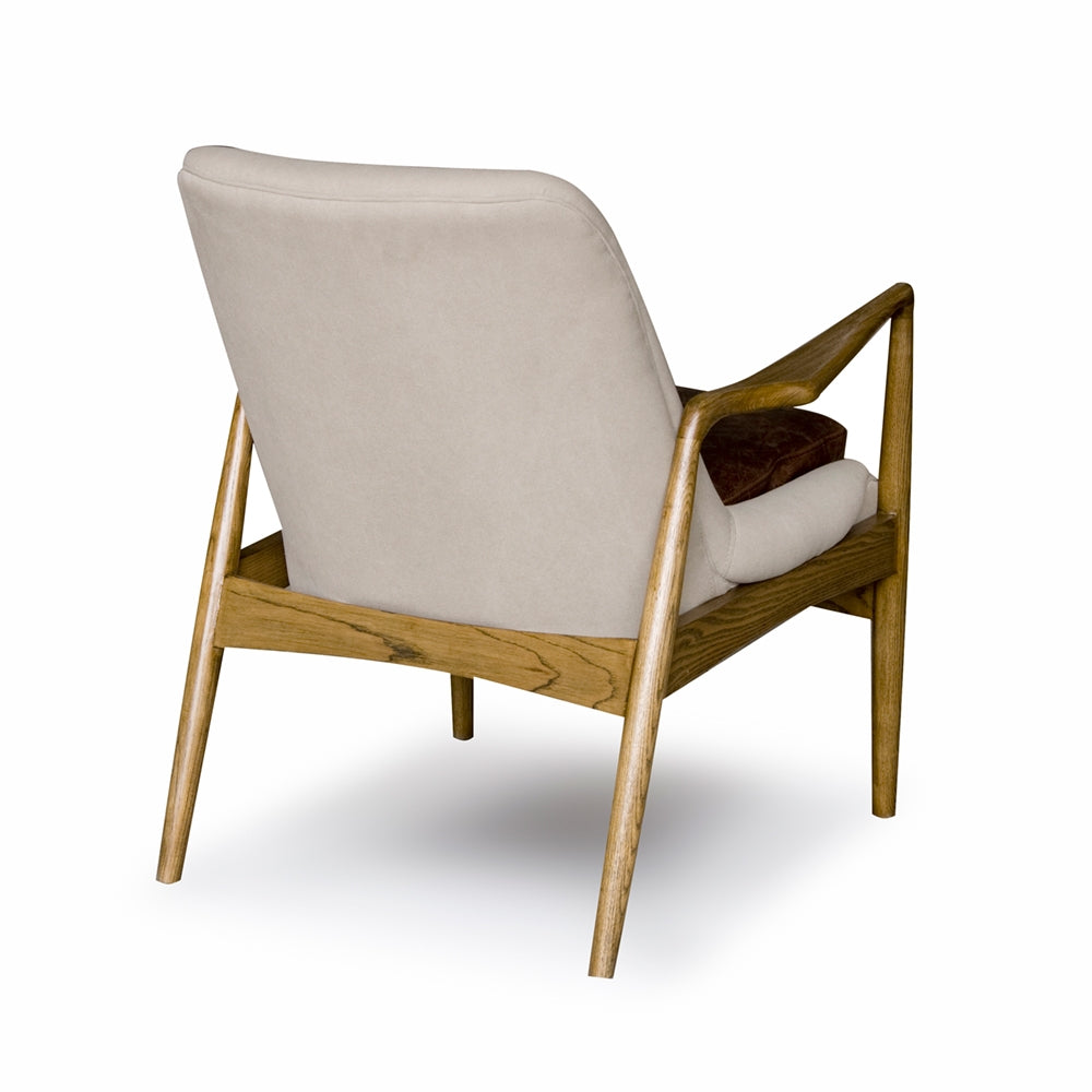 STEINER ARMCHAIR | CEMENT CANVAS BROWN LEATHER