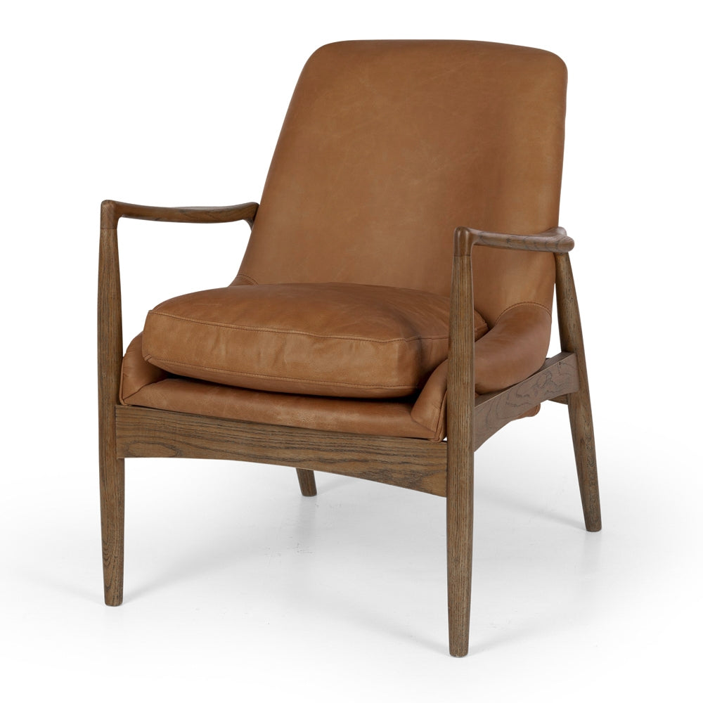 STEINER ANILINE LEATHER ARMCHAIR | COGNAC