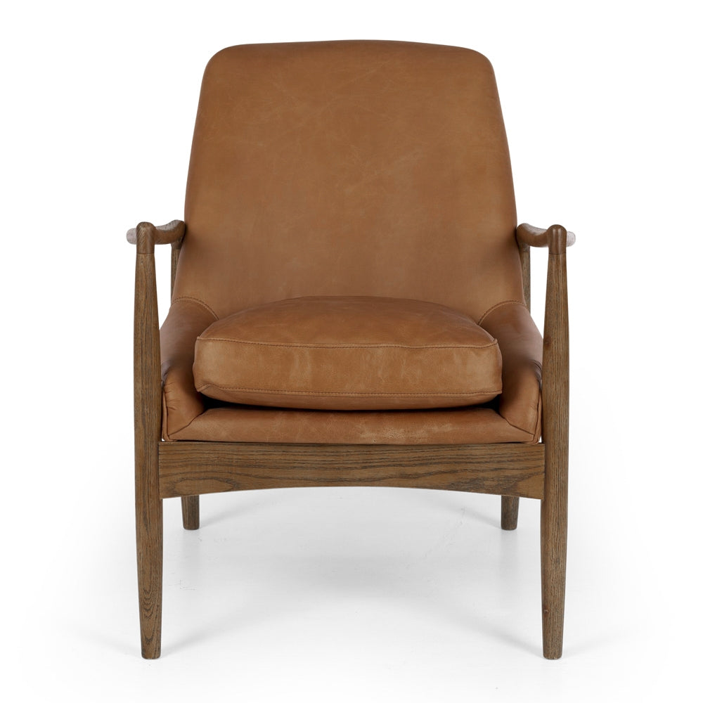 STEINER ANILINE LEATHER ARMCHAIR | COGNAC