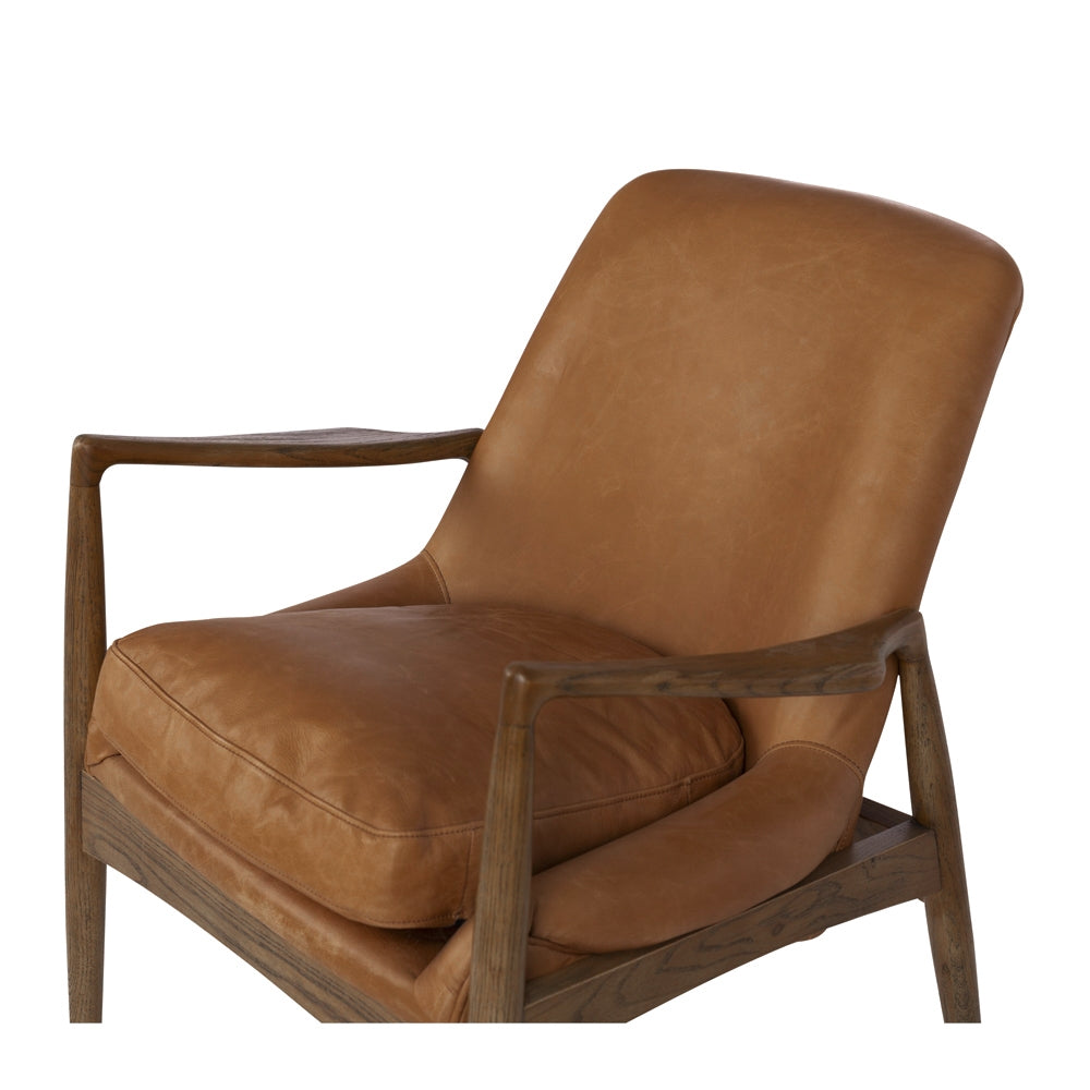 STEINER ANILINE LEATHER ARMCHAIR | COGNAC