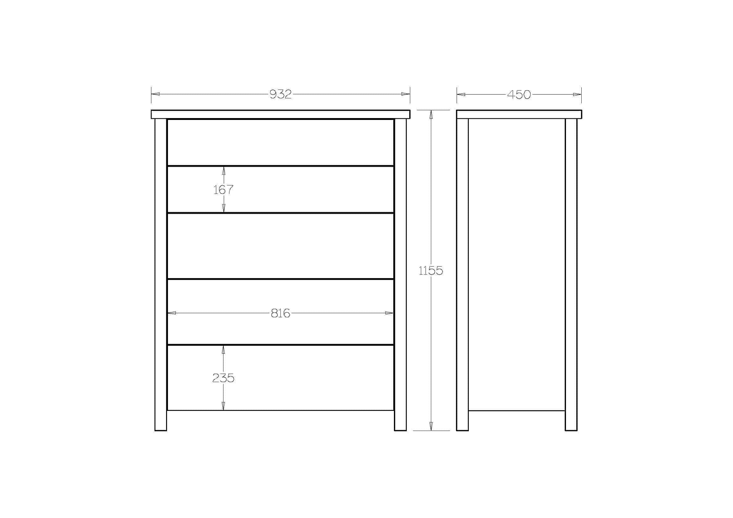 PORTLAND 5 DRAWER TALLBOY | NZ MADE BEDROOM FURNITURE