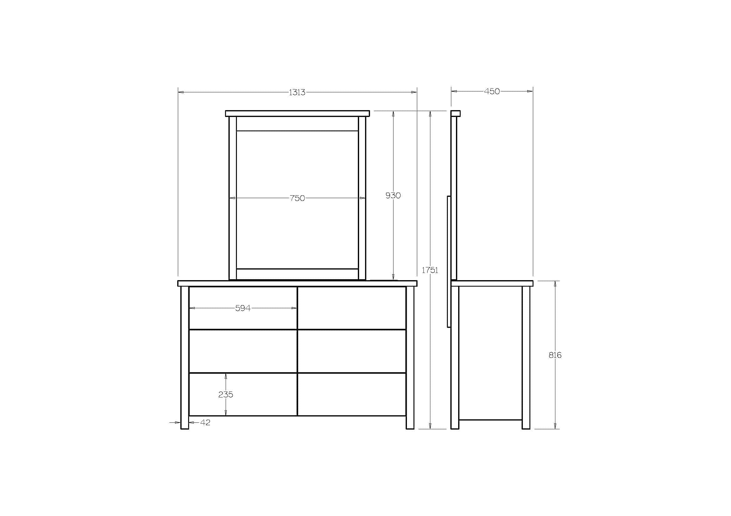 PORTLAND 6 DRAWER DUCHESS WITH MIRROR | NZ MADE BEDROOM FURNITURE
