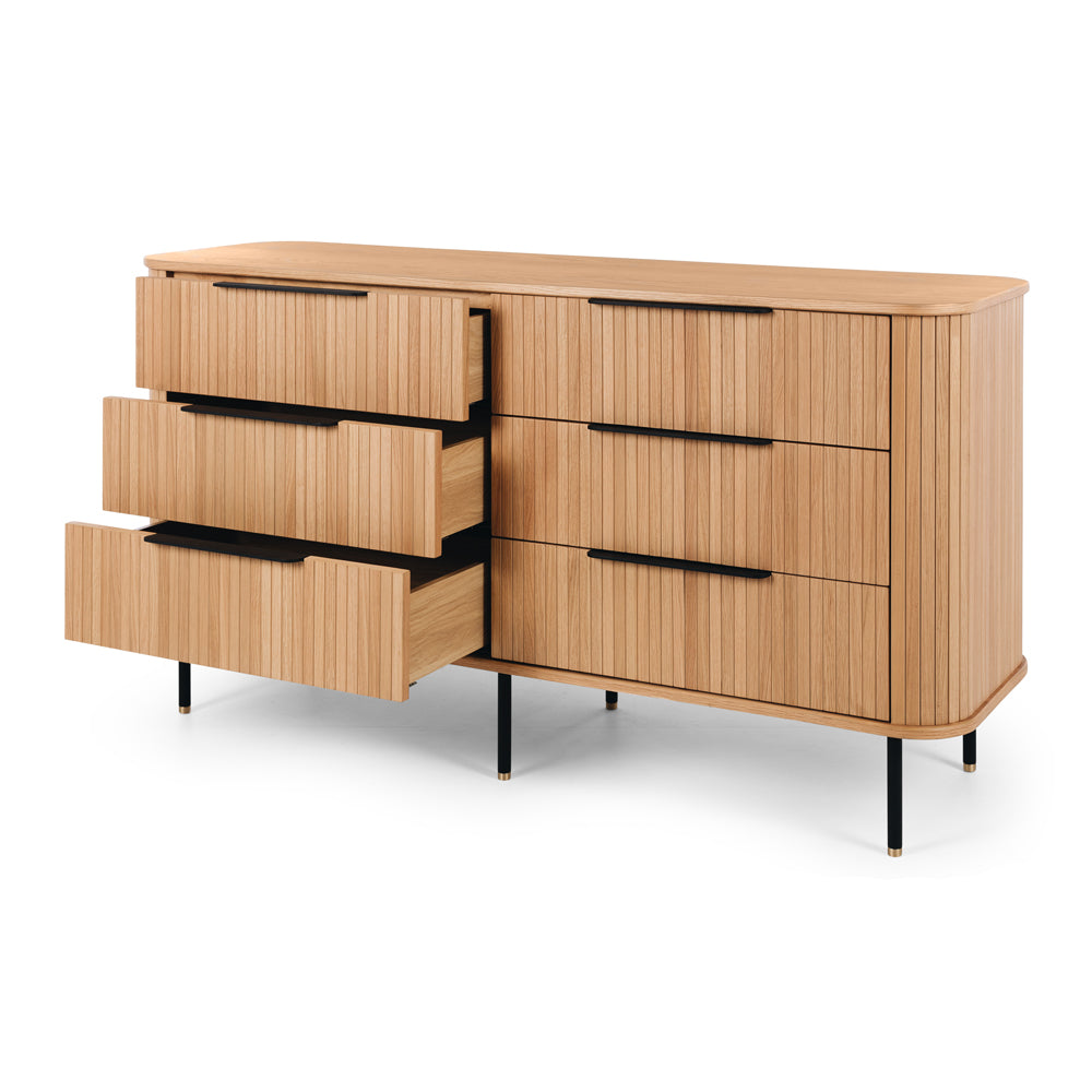 ANDERS 6 DRAWER DRESSER | LOWBOY - NATURAL OAK
