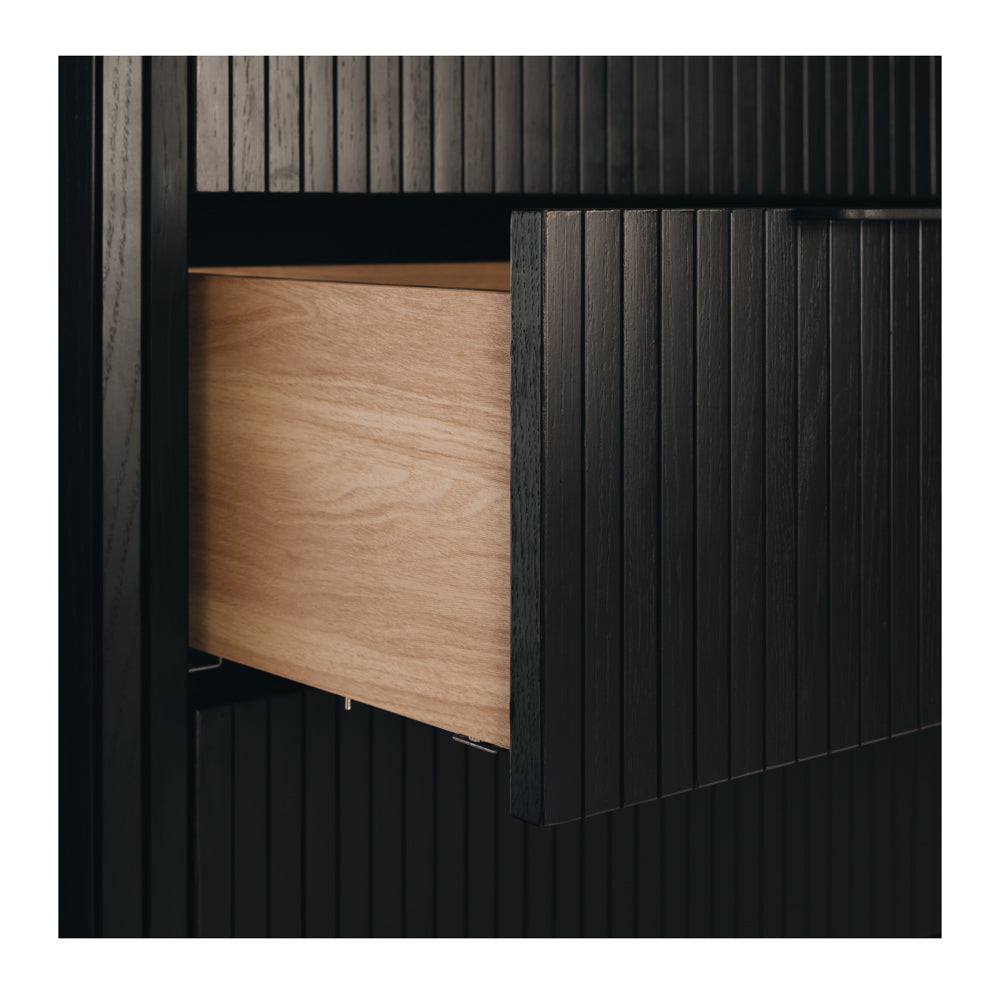 ANDERS 4 DRAWER TALLBOY - BLACK OAK