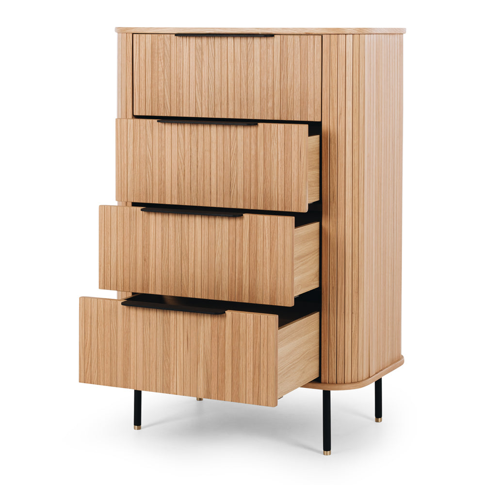 ANDERS 4 DRAWER TALLBOY - NATURAL OAK