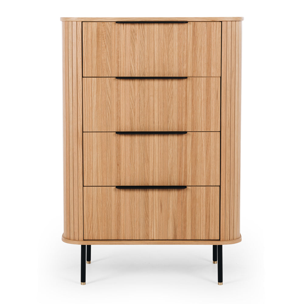 ANDERS 4 DRAWER TALLBOY - NATURAL OAK