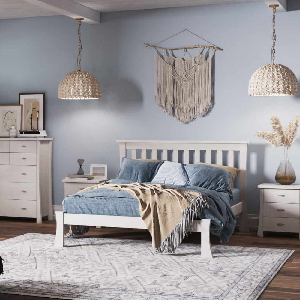 AMBROSE SLAT BED WITH LOW FOOT ALL SIZES NZ MADE BEDROOM FURNITURE