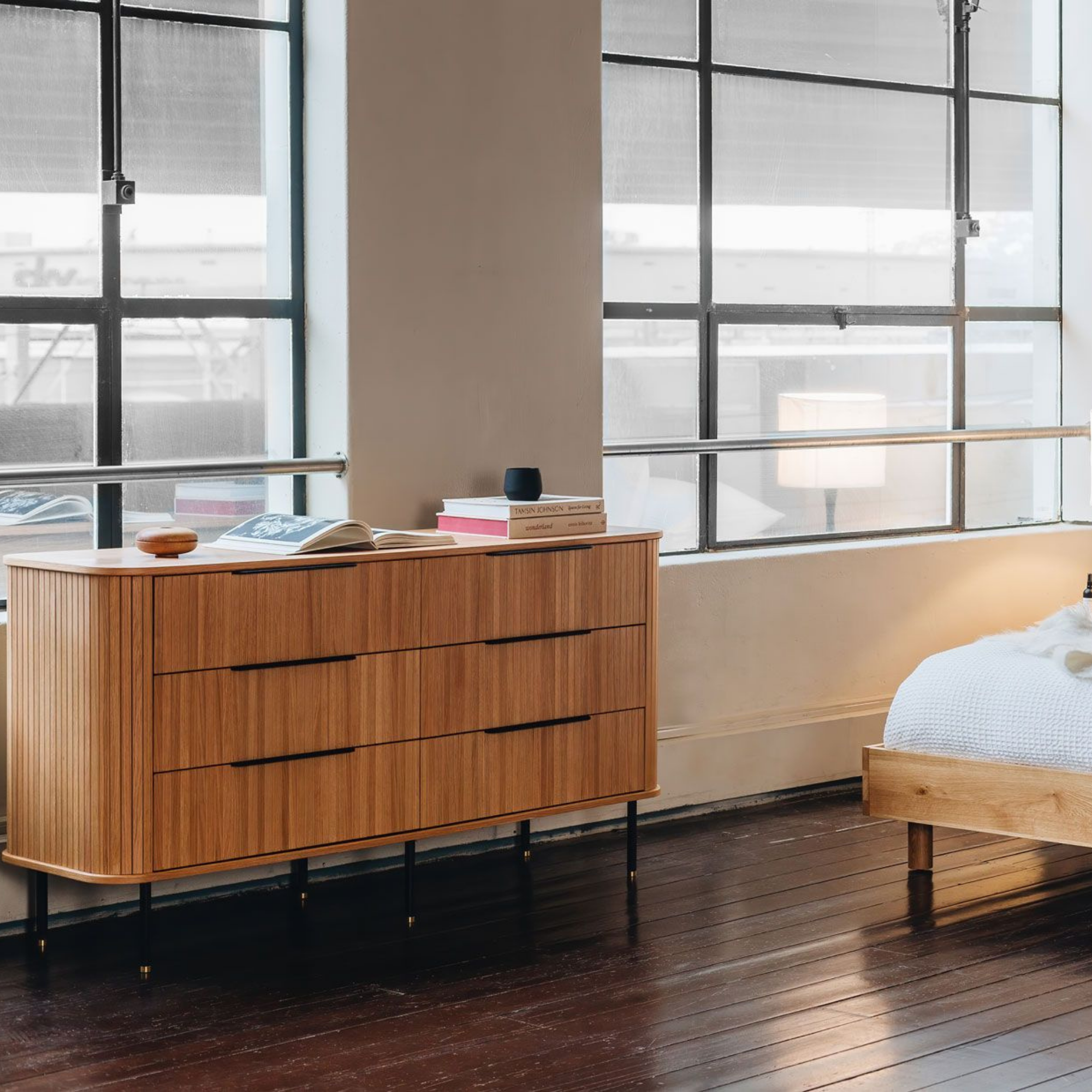 ANDERS 6 DRAWER DRESSER | LOWBOY - NATURAL OAK