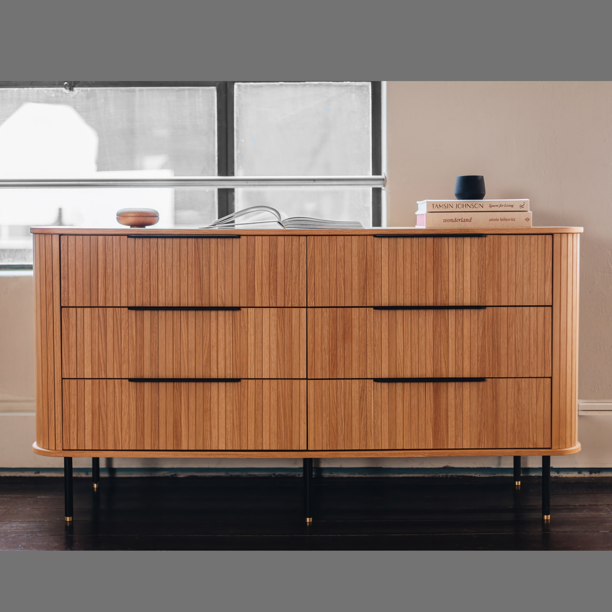 ANDERS 6 DRAWER DRESSER | LOWBOY - NATURAL OAK
