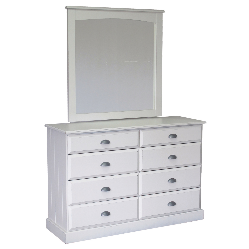 ANDORRA 8 DRAWER DUCHESS WITH MIRROR | NZ MADE BEDROOM FURNITURE