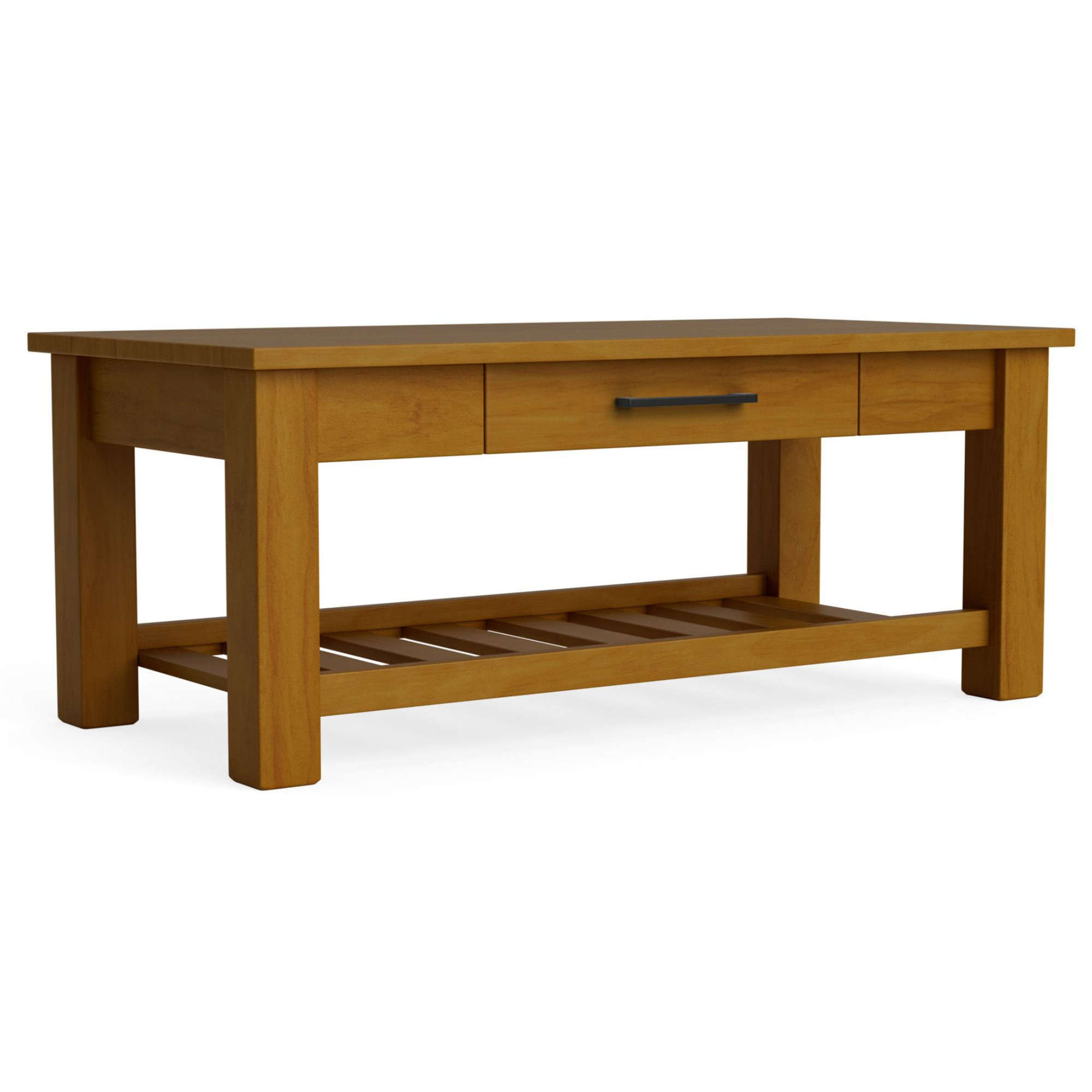 CHARLTON COFFEE TABLE WITH RACK AND DRAWER | NZ MADE