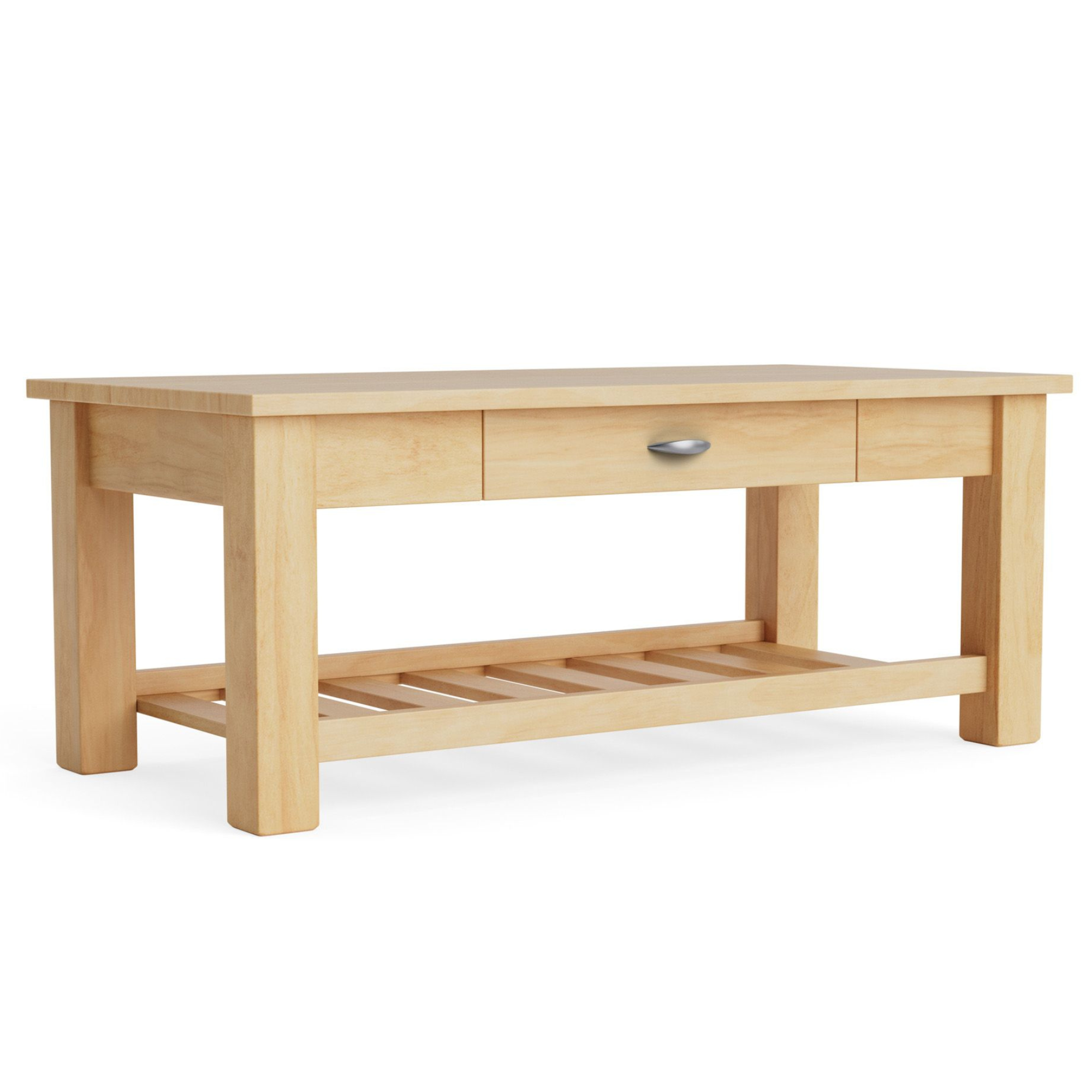 CHARLTON COFFEE TABLE WITH RACK AND DRAWER | NZ MADE