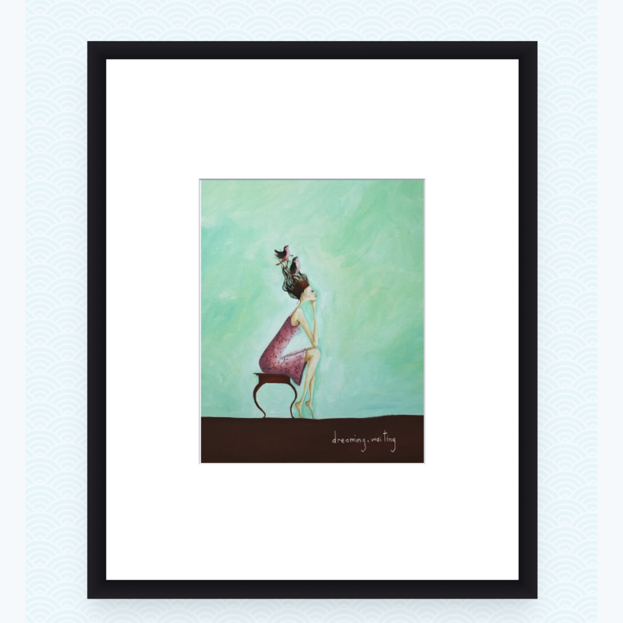 DREAMING, WAITING | CRISPIN KORSCHEN | CONTEMPORARY FRAME WITH GLASS | NZ MADE