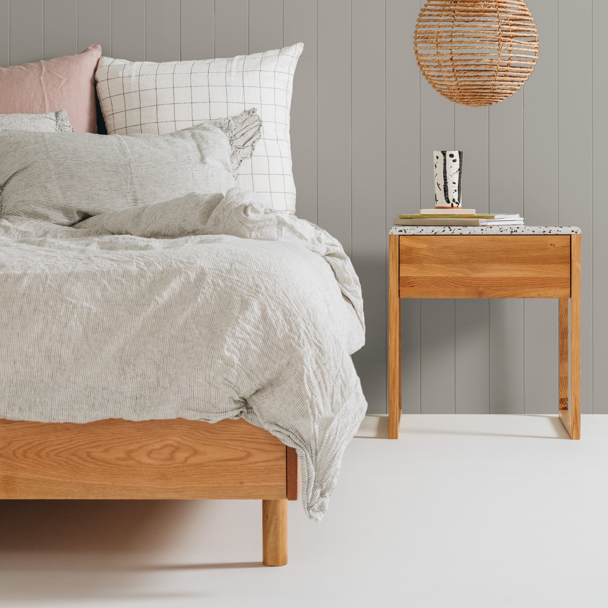 Nikko Oak Slat Bed | Super King