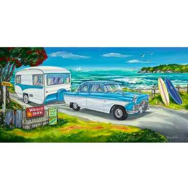 HOLIDAYS WITH ZEPHYR | CAREN GLAZER | CANVAS STRETCHED ON A BAR | NZ MADE.