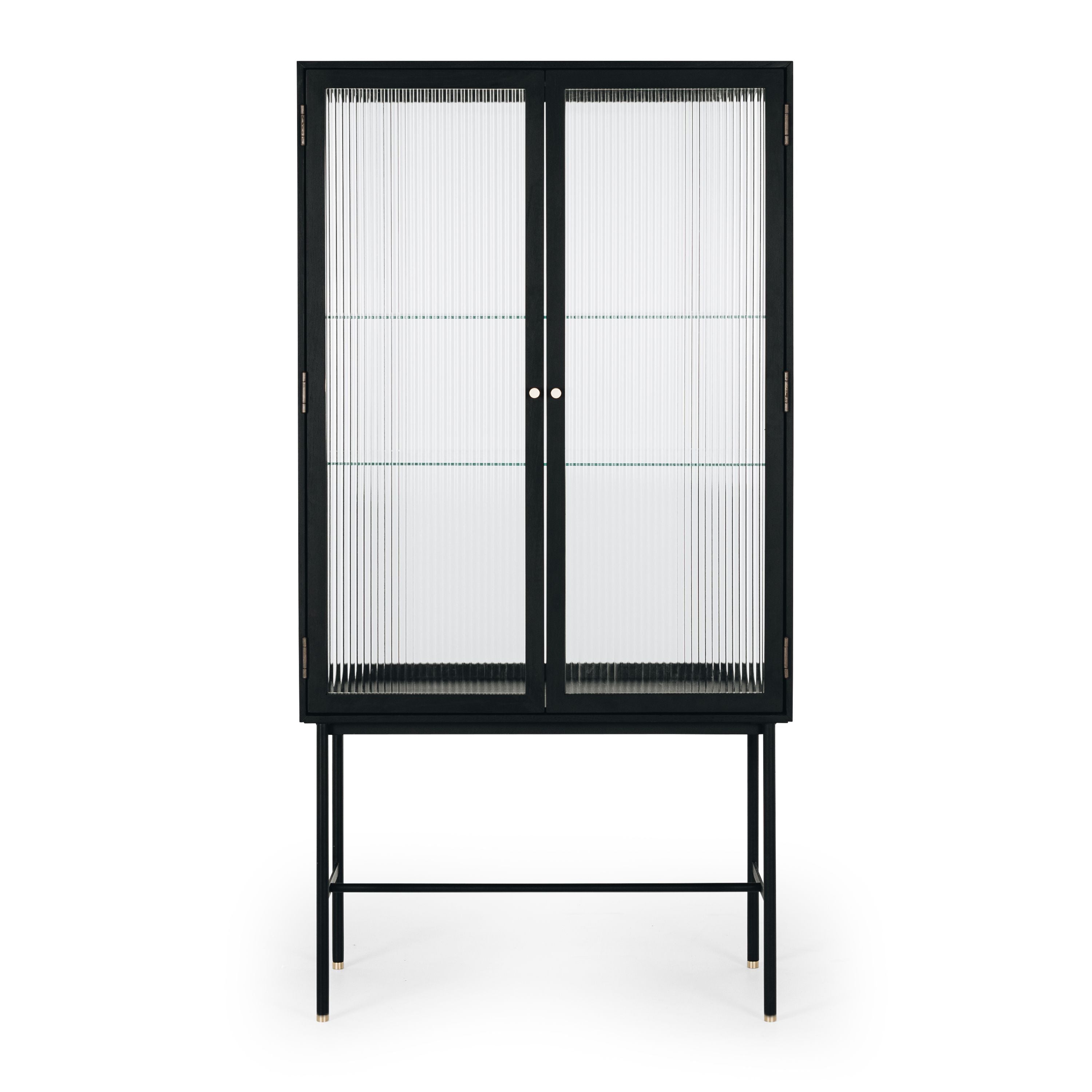 KOBE HIGHBOARD FLUTED GLASS | BLACK OAK