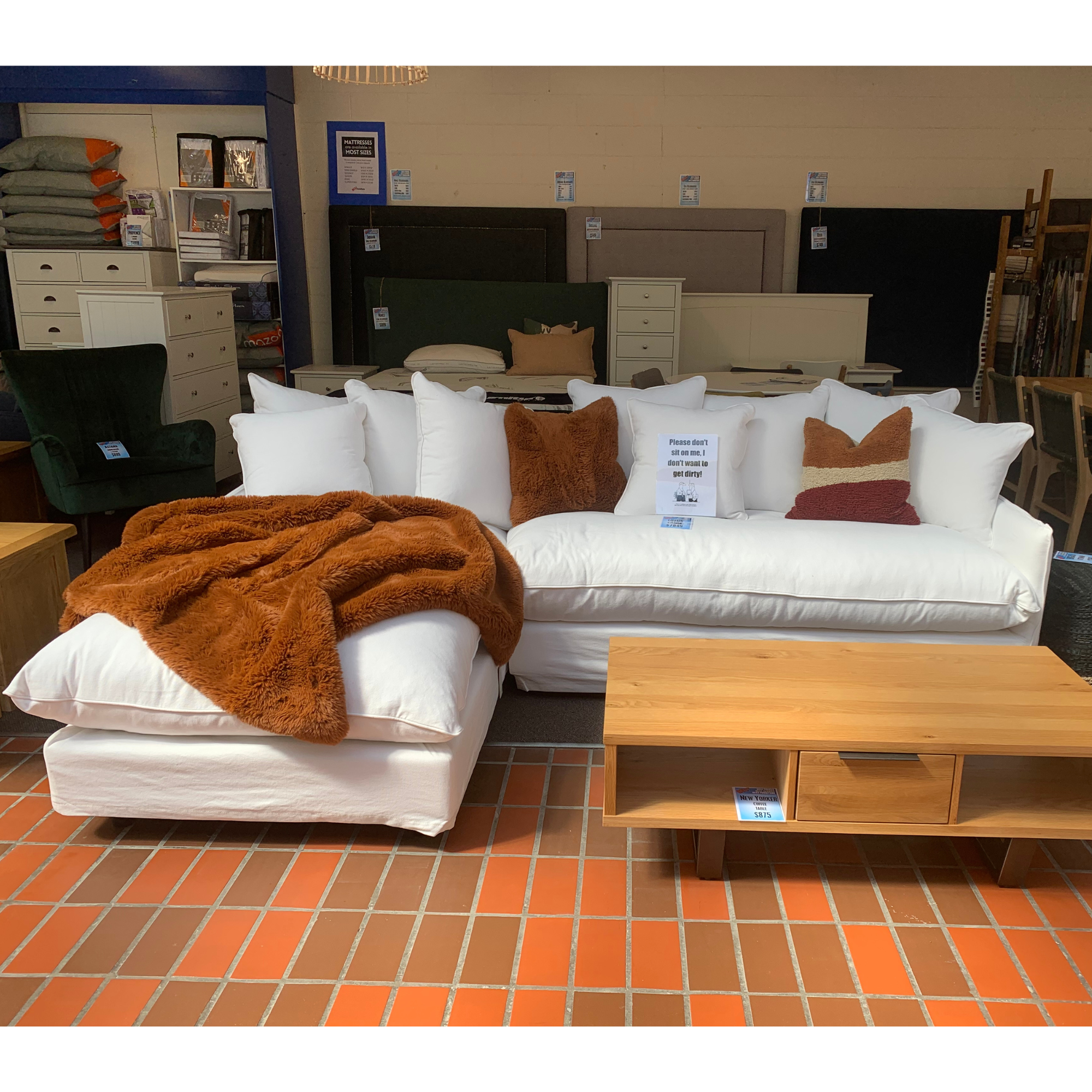 LOTUS SLIPCOVER CHAISE | LEFT OR RIGHT HAND CHAISE | WHITE