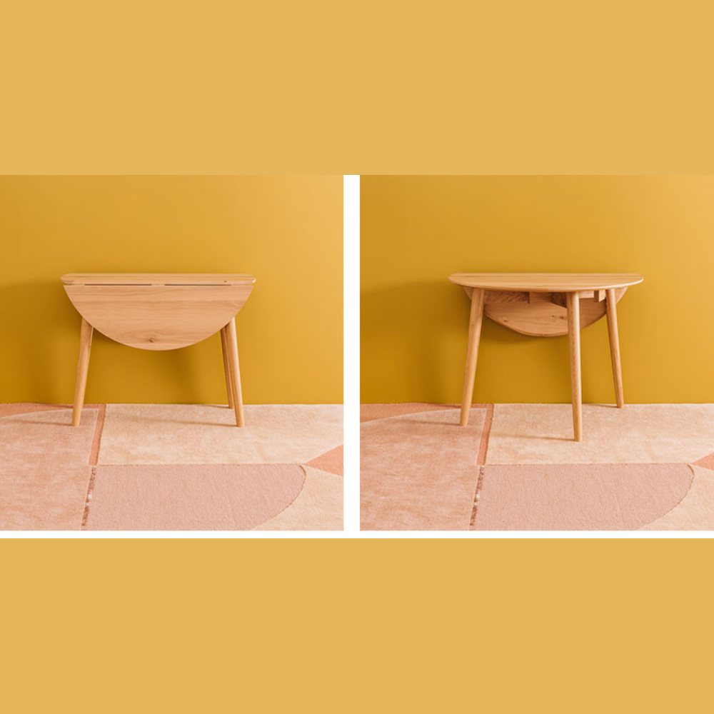 NORDIK ROUND DROP-LEAF DINING TABLE