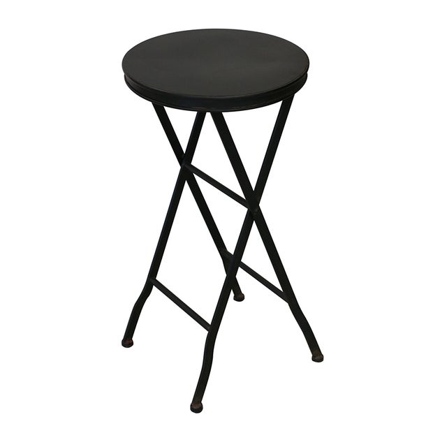 PARISIAN STYLE FOLDING SIDE TABLE | BLACK METAL