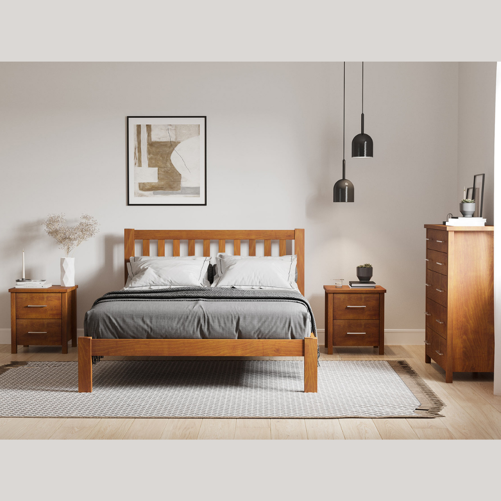 Portland 2 Drawer Bedside Cabinet | NZ Made