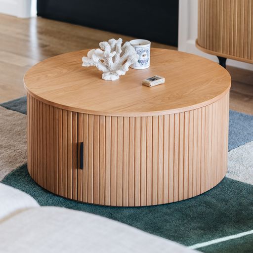 PALLISER NATURAL OAK ROUND COFFEE TABLE