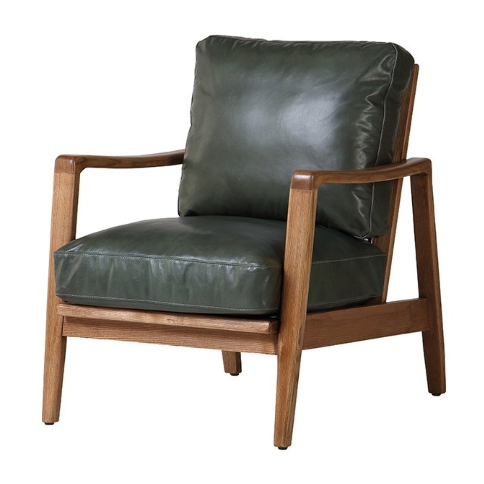 REID ASH & LEATHER ARMCHAIR