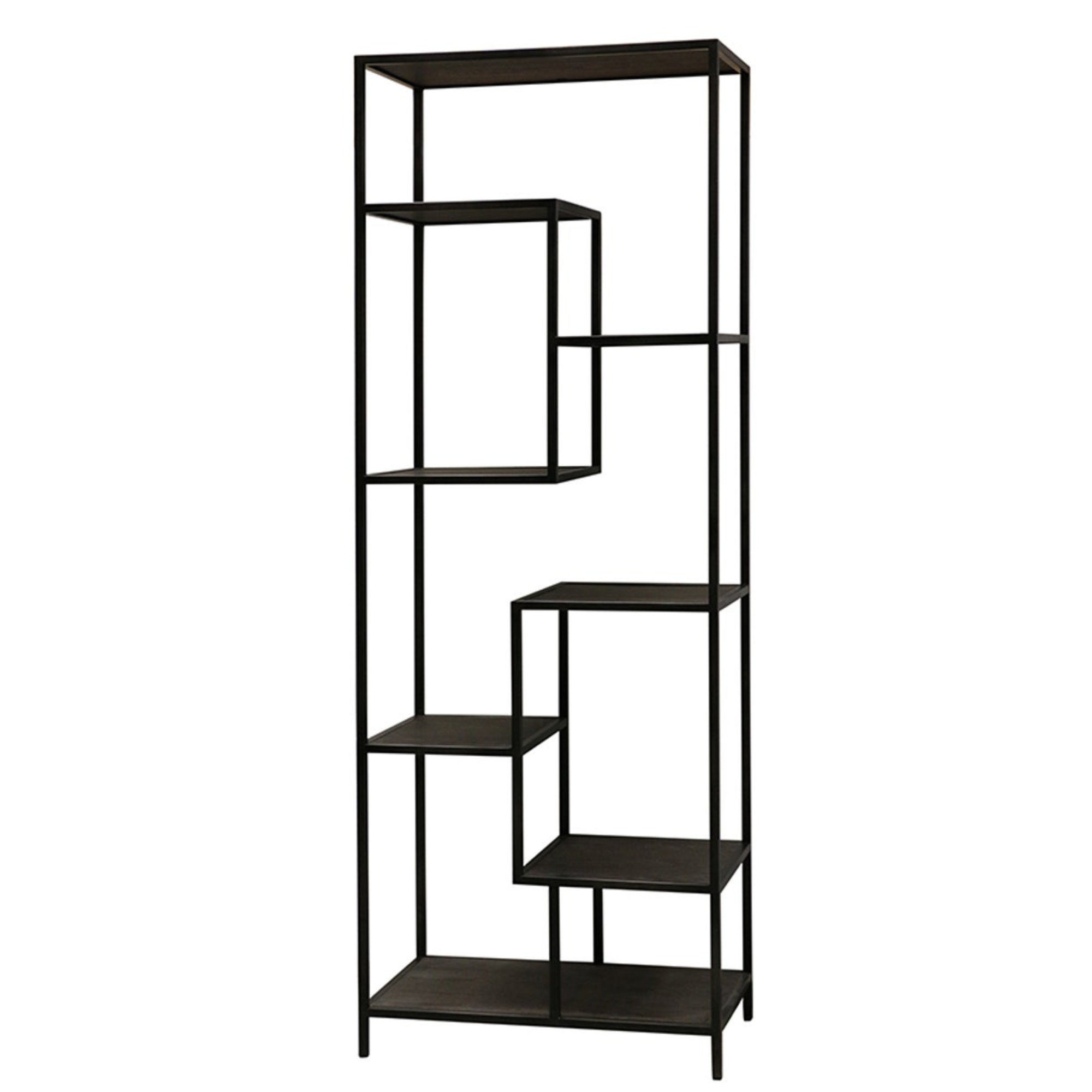 STEEL & OAK OFF-SET BOOKCASE